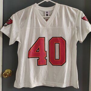 Tampa Bay Buccaneers Women's Large Jersey White #40 Mike Alstott NWT
